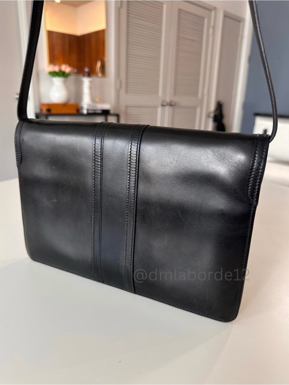 Vintage Hermès Cécile Box Calf Black Shoulder & Clutch Bag W/Box/Dustbag - Picture 6 of 16